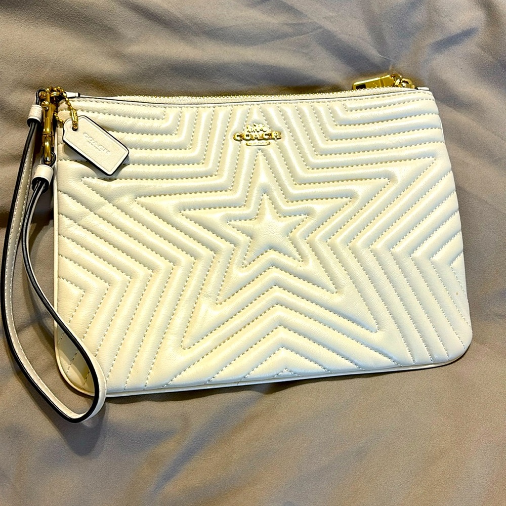 Coach Gallery Pouch With Star Quilting Zip Wristlet Wallet
